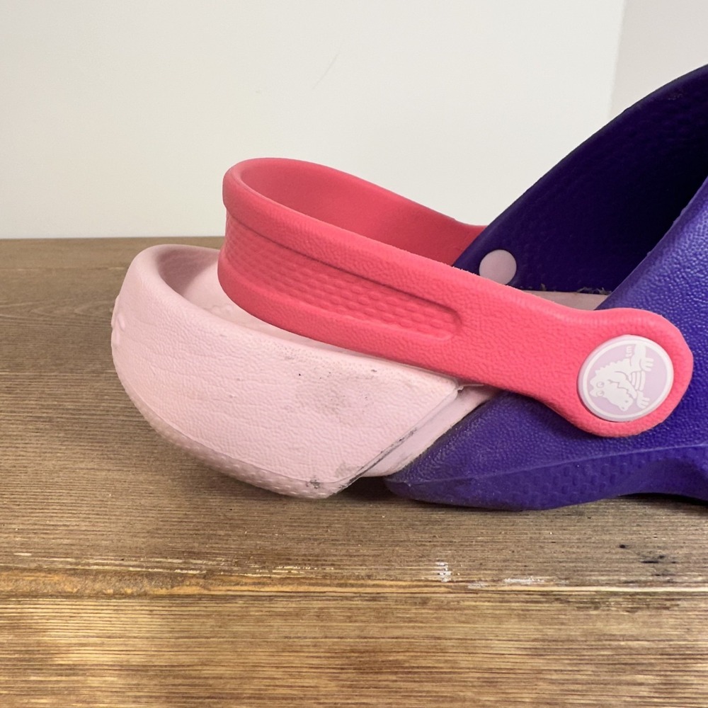 Crocs Electro Clogs Youth Girls SZ 3 Purple Pink Lightweight Casual Water Shoes - Picture 7 of 8